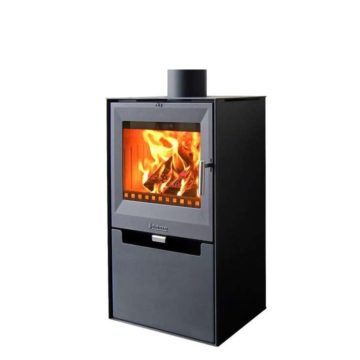 Warm Air Fire Aduro 14 Steel, Black, 6,5 KW Cubic Design